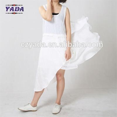 China Ladies white sleeveless cotton casual elegant mini formal office dresses sexy dress for women for sale