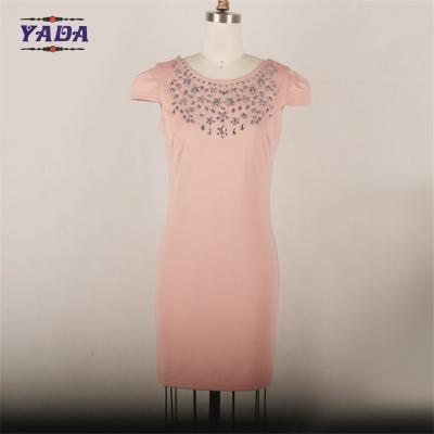 China Sexy backless bodycon slim fit ladies high fashion dress casual wear dresses plus size women clothing with crystal beaded for sale