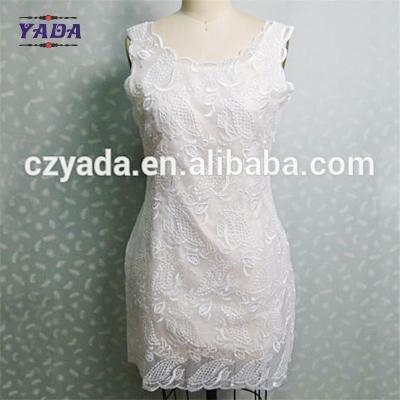 China Ladies summer women sexy dresses ladies western designs with embroidery organza dress for sale
