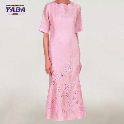 China Ladies african bazin hand embroidery design party swing casual dress dresses sexy for women for sale