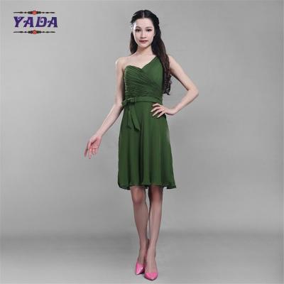 China As mulheres elegantes do partido do anti-enrugamento da cor verde afrouxam das senhoras chiffon do vestido do boutique do t-shirt a venda feita pronta dos vestidos à venda