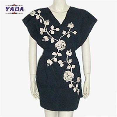 China Latest african bazin hand embroidery design party swing dinner dresses vintage dress for ladies for sale