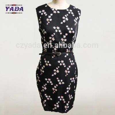 China Ladies little flower print new style elegant casual europe slim sexy mature dress clothes women for sale for sale