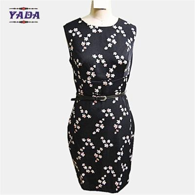 China New arrival black small flower loose a line dress womens beach wear ladies casual dresses pictures for girl for sale