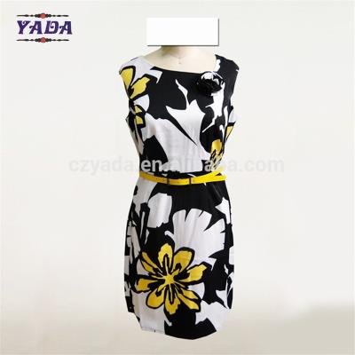 China Casual high quality print simple elegant ladies western sexy night dress for spring and fall for sale