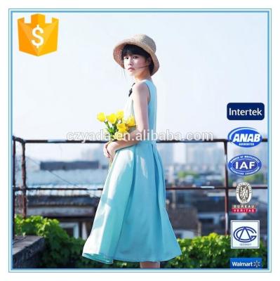 China Latest Style Plain Sleeveless Chiffon Design One Piece Summer Dress For Lady for sale