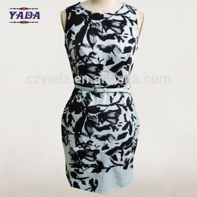 China New style elegant frocks floral print ladies classic casual clothing women dresses sexy dress in cheap price for sale