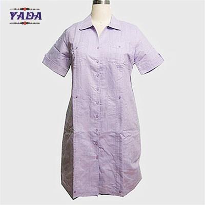 China Casual purple short sleeve blouse supplier casual dresses cheap elegant women dress women's clothing manufacturer for sale for sale