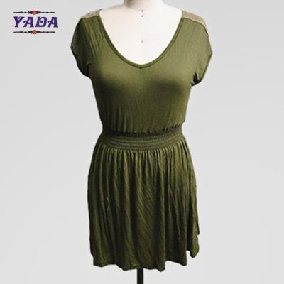 China Ladies button down elastic waist slim casual mini skirt sexy woman big size lady dress with low price for sale
