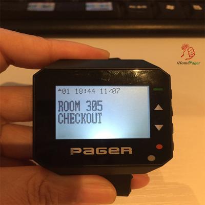 China Strong signal distance POCSAG Alpha Watch Pager with Flash Beep Vibrate Alert for sale