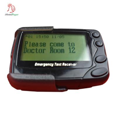 China POCSAG program multifunction wireless beeper 4 lines alpha-numeric pager emergency text receiver for sale