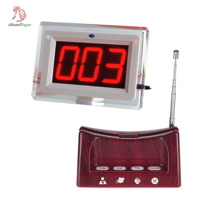 China Restaurant and cafe cheap guest calling service system display receiver and button with menu holder for sale