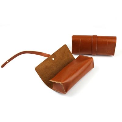 China Soft pu leather sewing eyewear glasses sunglasses case for sale
