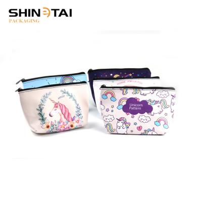 China Custom Printed Unicorn Women Makeup Bag Cosmetic Bag for sale
