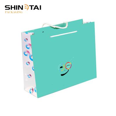 China Blue Paper Bag Design Customised Paper Bag for sale