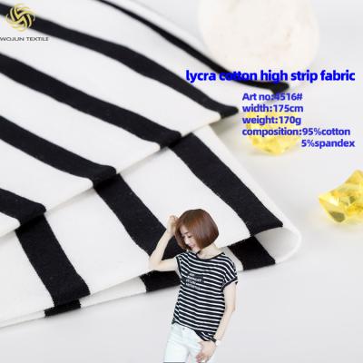 China Breathable Single Jersey Fabric 140gsm Striped Yarn Dyed Material for sale