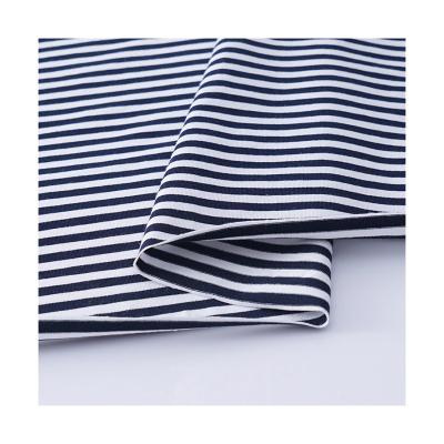 China Soft Textured Yarn Dyed Cloth , Sportswear Striped Knit Organic Cotton Fabric for sale