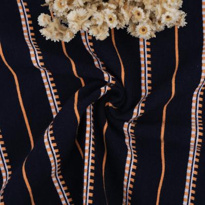 China Tejido de camiseta de algodón 32S de tejido tejido ajustado de 180 g de hilo de rayas teñidas en venta