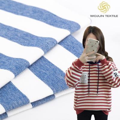 China Dye Striped Knit Fabric Spring Skin Friendly Blue And White For Sweatshirt for sale