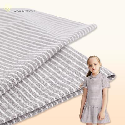China Breathable Pique Knit Fabric , Multi Color Spring Striped T Shirt Fabric for sale