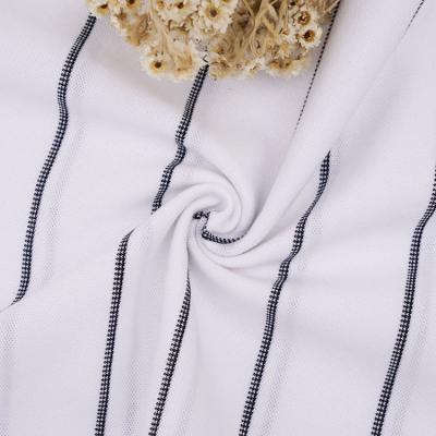 China Textura macia listrada respirável peso leve puro da tela do jérsei do algodão do único à venda