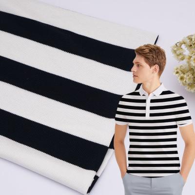 China Smooth Striped Textured Fabric , Modal Hot Shell Black And White Stripe Fabric for sale