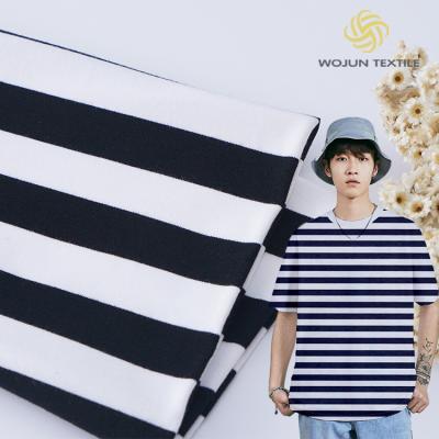 China Hot Shell Striped Material Fabric Pure Cotton Uniform Fringe For T-Shirt for sale