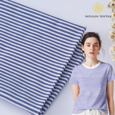 China Única tela respirável feita sob encomenda da malha do jérsei, tela listrada do algodão 140g 100 à venda