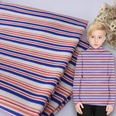 China Wear Resistant Double Knit Fabric , Two Sided Glossy Cotton Striped Fabric for sale