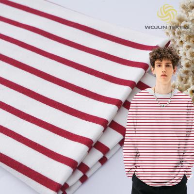 China Combing Striped Cotton Fabric 185cm Yarn Dyed Sweatshirt Material for sale