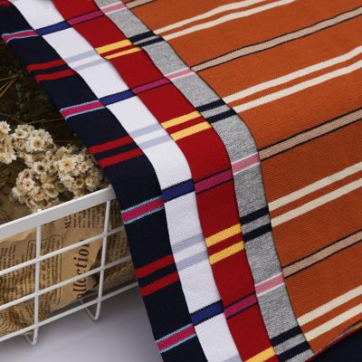 China Tejido de tejido de algodón Pique tela de hilo teñido rayado material de camiseta estirada en venta