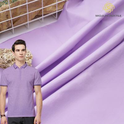 China Mercerized Polo Shirt Cotton Fabric Breathable Solid Gloss Knitted Material for sale