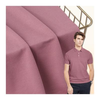 China Sweat Absorbing Polo Shirt Cotton Fabric Heavy Weight Combed Pique Material for sale