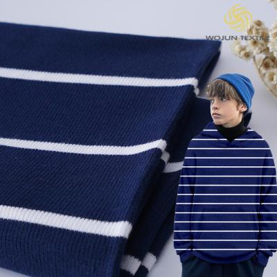 China 21S Yarn Dyed Stripe Knit Fabric Soft Lycra Cotton Cloth For Home Textile for sale