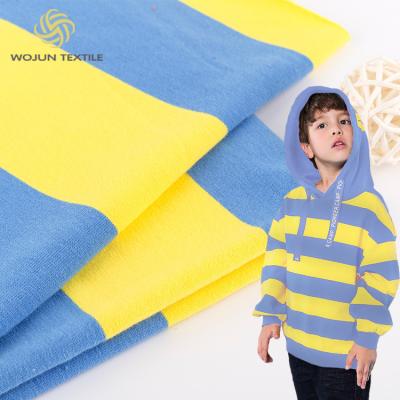 China Knit Combed Cotton French Terry Fabric For Hoodie Skin Friendly Striped Fabric for sale