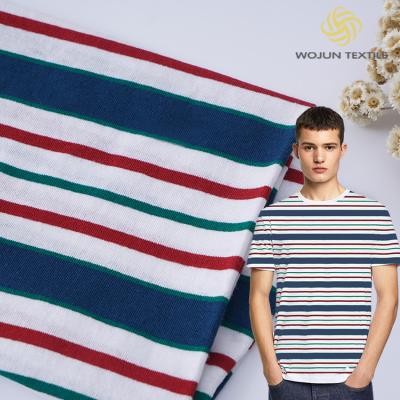 China Breathable Plain Cotton Sweat Absorbent Striped Knit Fabric For T - Shirt for sale