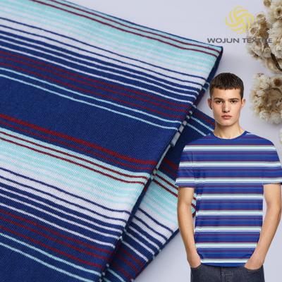 China 100% Cotton Yarn Dyed Stripe Knit Fabric For Activewear for sale