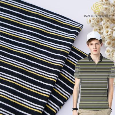 China High Quality Plain Jersey 190gsm Striped Knit Cotton Fabric For Polo Shirt for sale