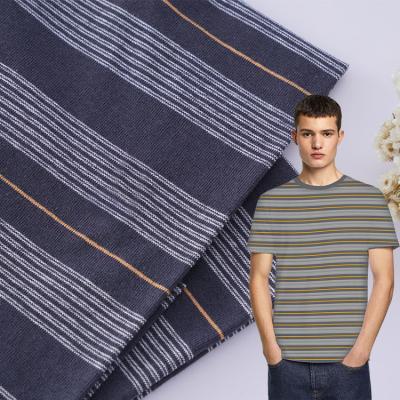 China Breathable Pure Cotton And Linen Sweat Absorbent Striped Material Fabric For T - Shirt for sale