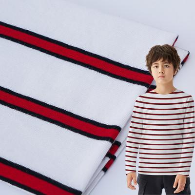 China High Quality And Absorb Sweat Double Yarn Fabric Striped Cotton Fabric For T-Shirt Fabric for sale