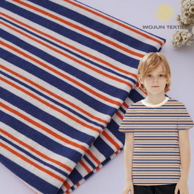China Support Customization And Wide Applicability 100% Cotton Double Yarn Striped Cotton Fabric For T-Shirt for sale