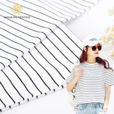 China Tightly Woven Plain Jersey Striped Pure Cotton Fabric For Casual Wear for sale
