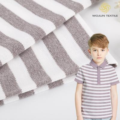 中国 Hygroscopic Close To Body Striped Material Fabric For T Shirt Good Gloss 販売のため