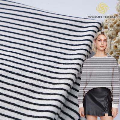Cina Fashion Cotton French Terry Fabric Striped Skin Friendly Texture in vendita
