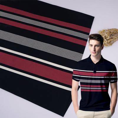 China Customization Stiff Good Version Lenjing Modal ​Striped Material Fabric For Polo Shirt for sale