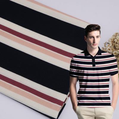 China Healthy And Soft Stiff Breathable Refreshing Lenjing Modal ​Striped Material Fabric For Polo Shirt for sale