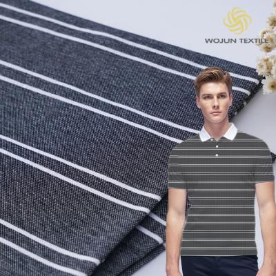 China Apoyar la personalización y el estilo de tejido de punto a rayas ecológicos y amigables para la piel para camisa de polo en venta