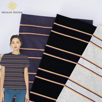 中国 Pure Cotton And Skin-Friendly Healthy Breathable Striped Knit Fabric For T-Shirt 販売のため