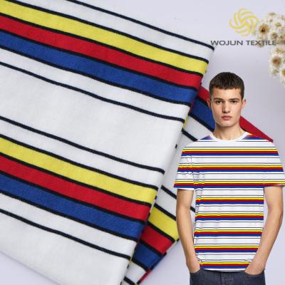中国 High Quality And Stylish Healthy Breathable Striped Knit Fabric For T-Shirt 販売のため