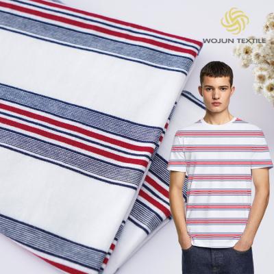 China Good Quality Fabric Breathable And Pure Cotton Skin-Friendly Striped Cotton Fabric For T-Shirt en venta